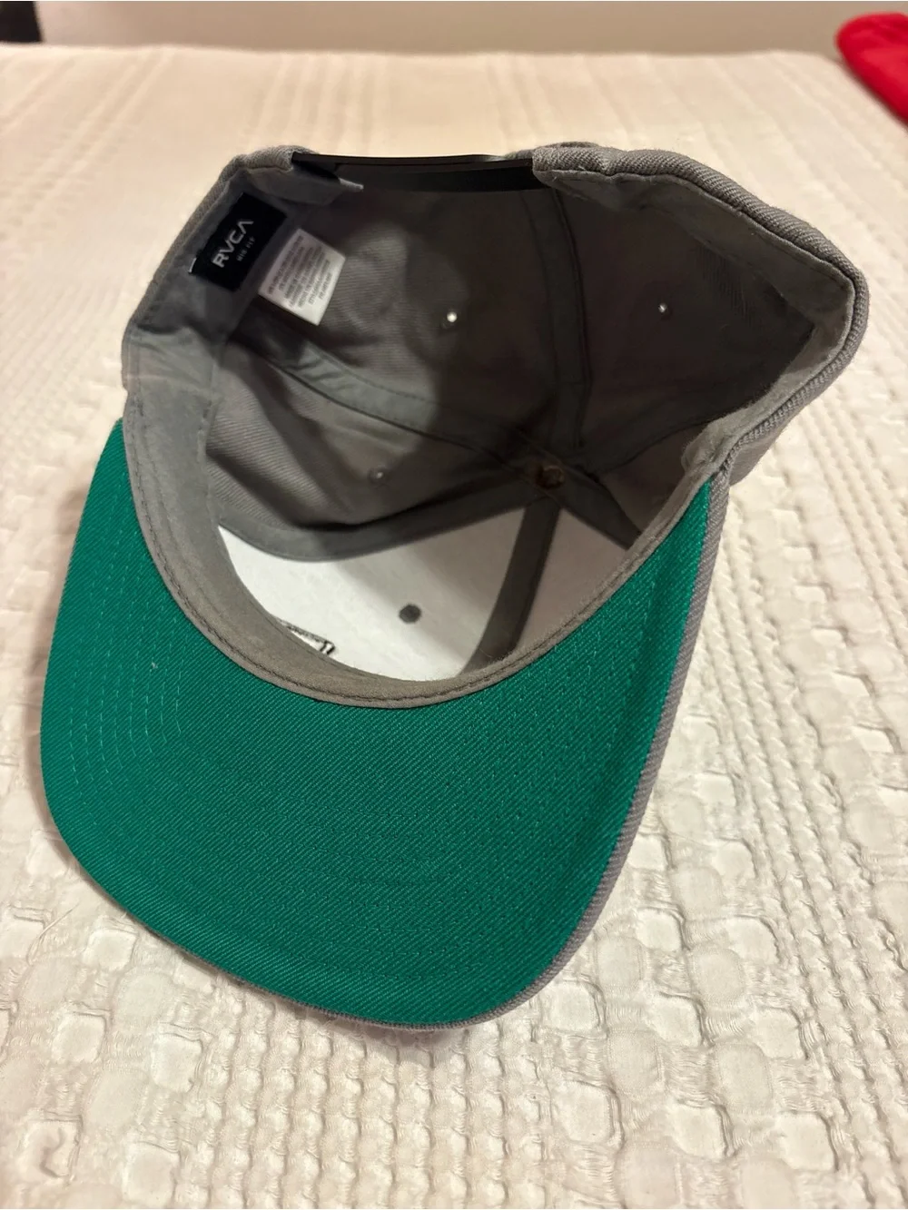 RVCA gray flat brim SnapBack cap